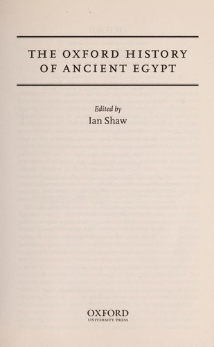 The Oxford History of Ancient Egypt by Ian Shaw