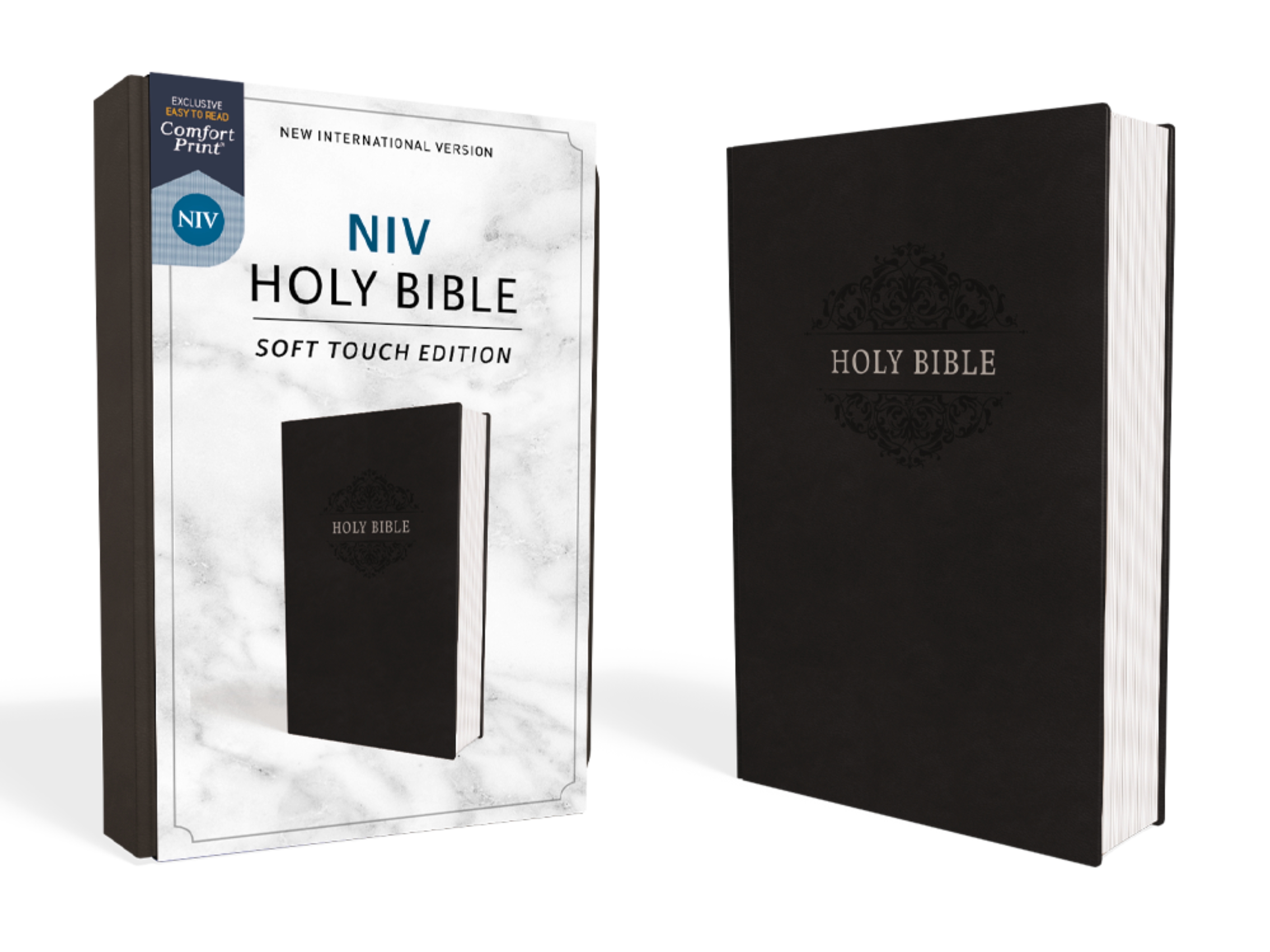 NIV, Holy Bible, Soft Touch Edition, Leathersoft, Black, Comfort Print by Zondervan