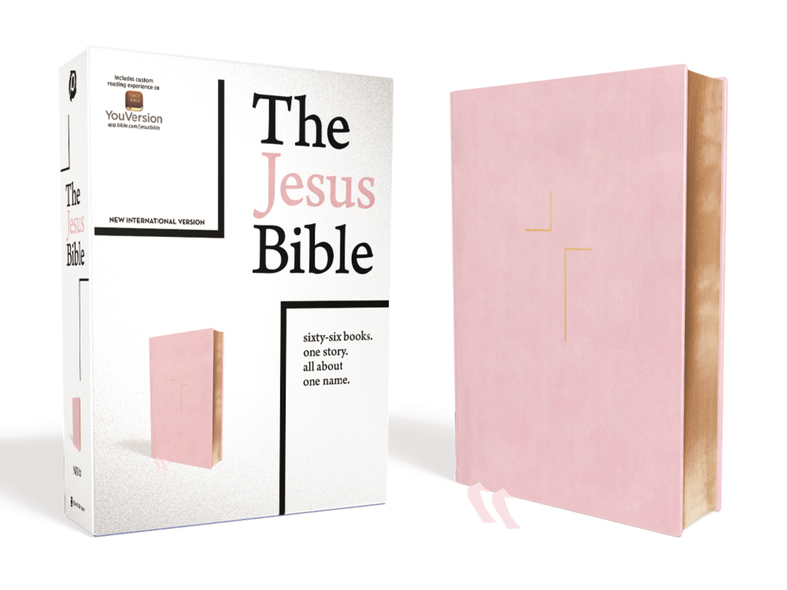 The Jesus Bible, NIV Edition, Leathersoft Over Board, Pink, Comfort Print by Zondervan
