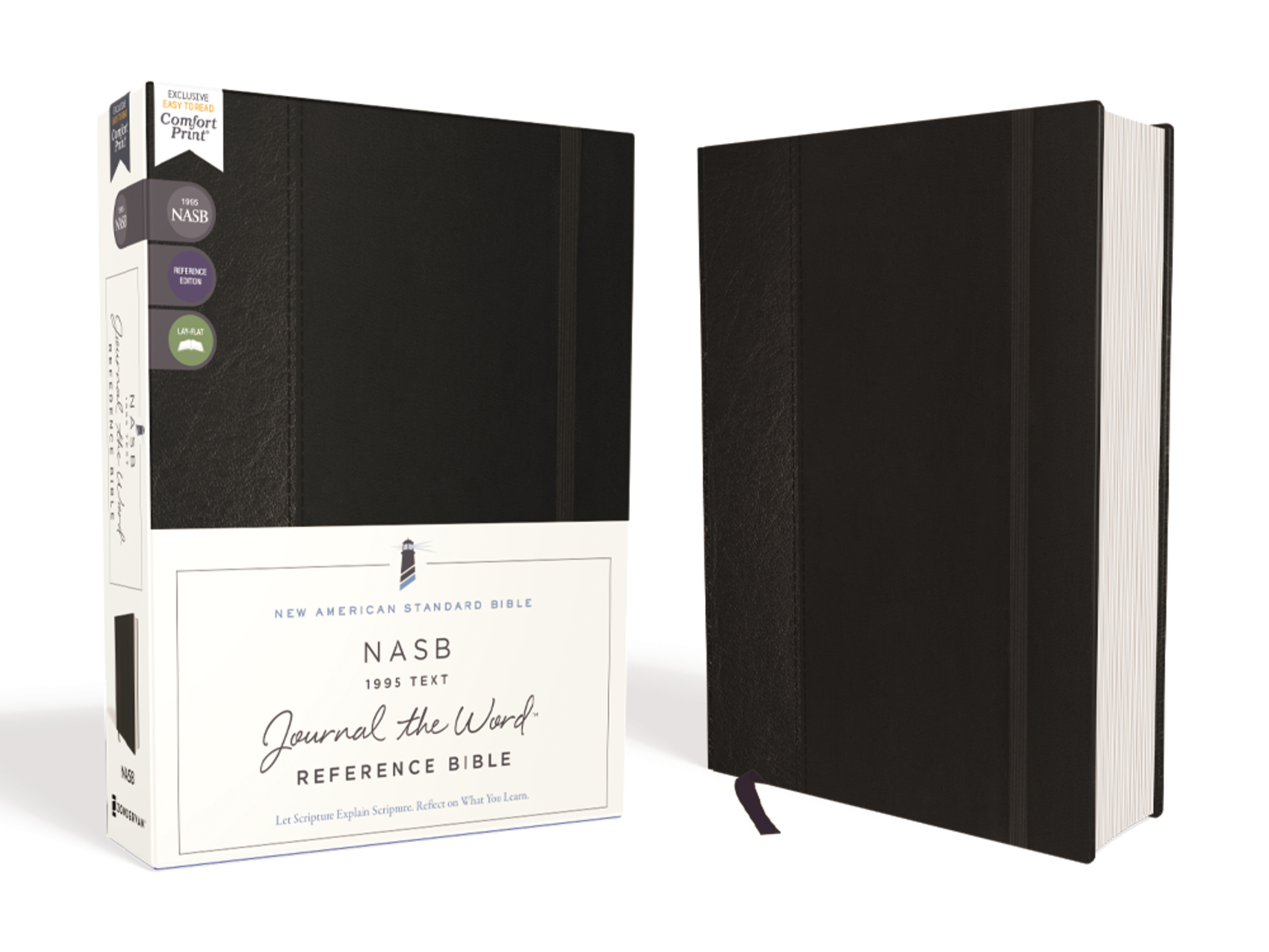 NASB, Journal the Word Reference Bible, Hardcover, Black, Elastic Closure, Red Letter, 1995 Text, Comfort Print by Zondervan