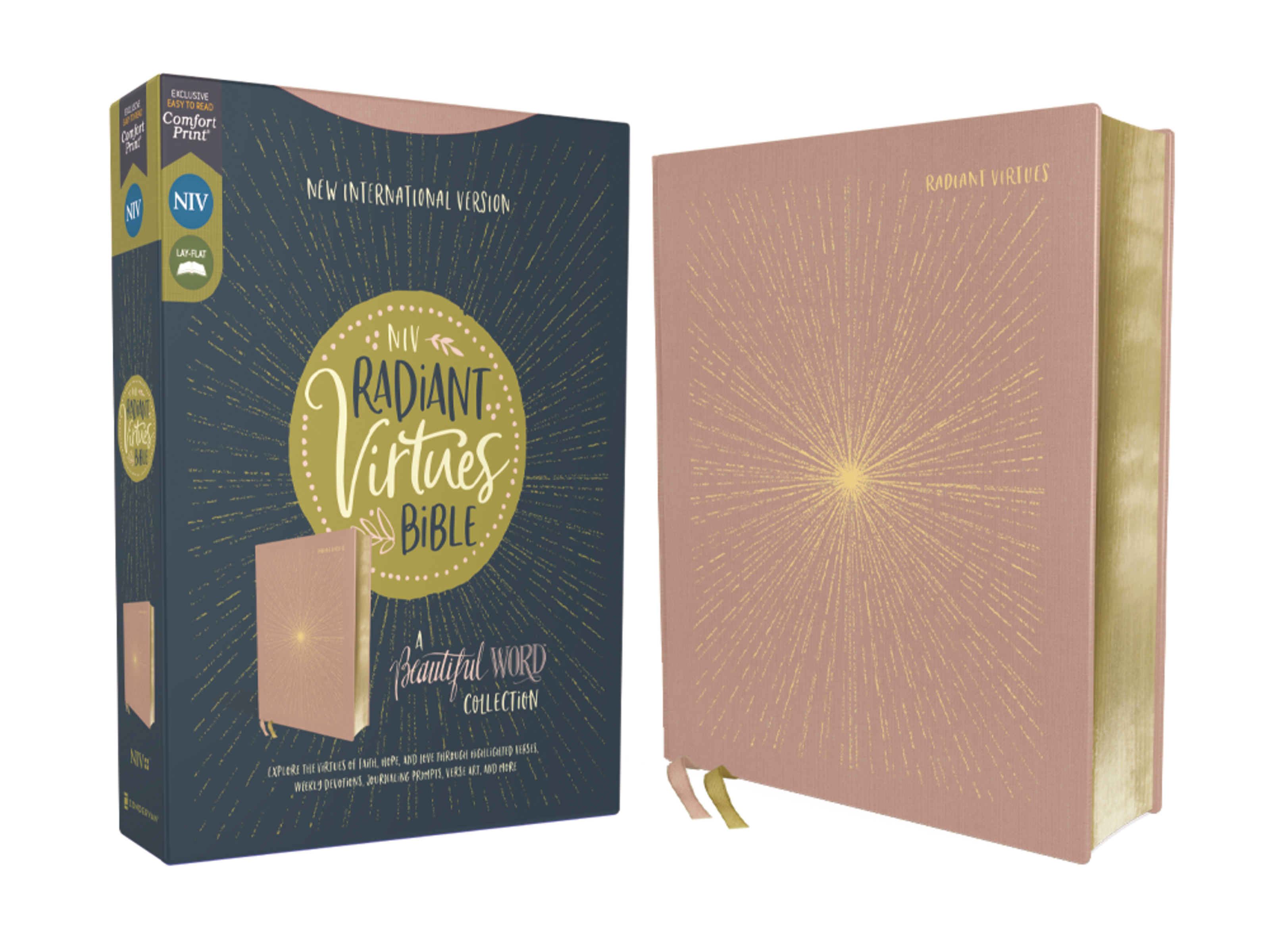 NIV, Radiant Virtues Bible: a Beautiful Word Collection, Cloth Over Board, Pink, Red Letter, Comfort Print by Zondervan