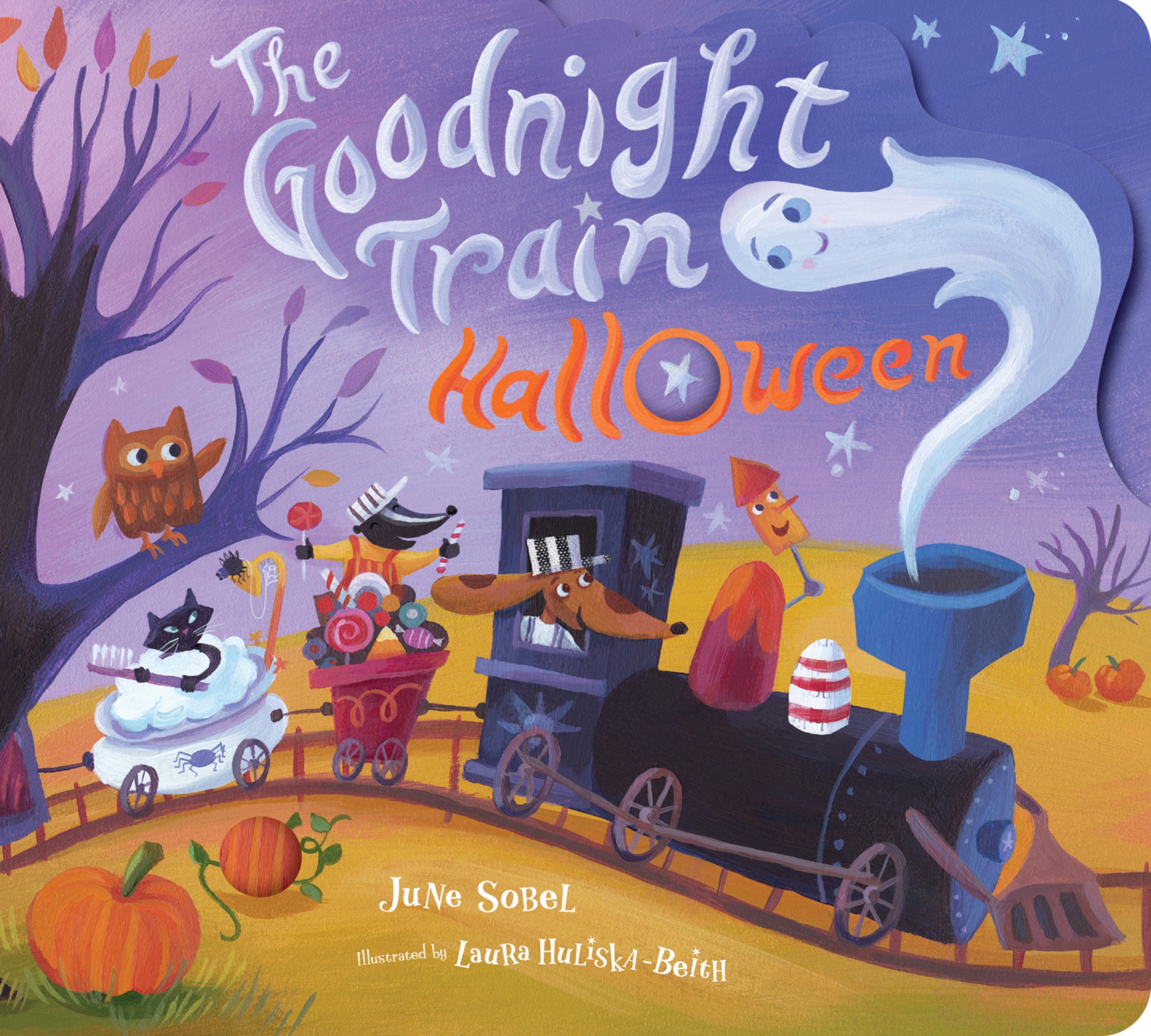 Goodnight Train Halloween Board Book by June Sobel