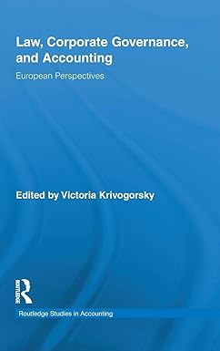 Law, Corporate Governance and Accounting by Victoria Krivogorsky