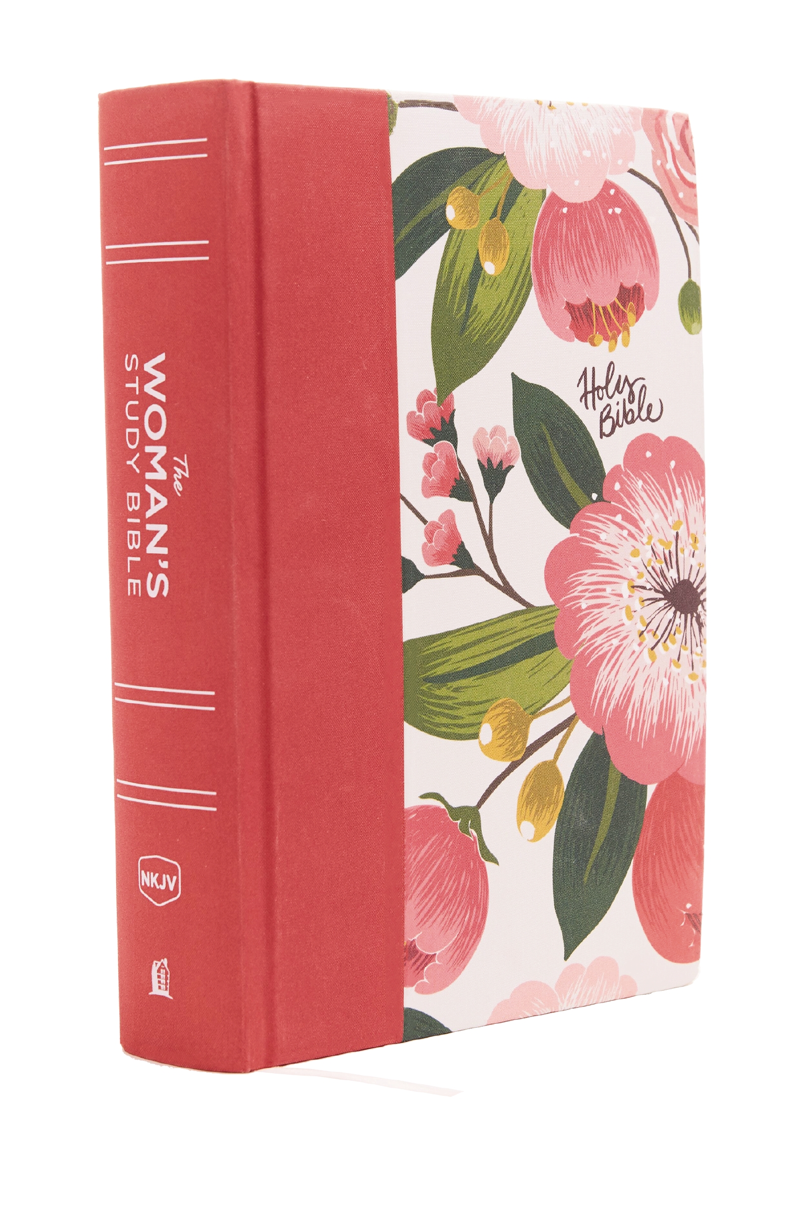 NKJV, the Woman's Study Bible, Cloth Over Board, Pink Floral, Red Letter, Full-color Edition, Thumb Indexed by Thomas Nelson