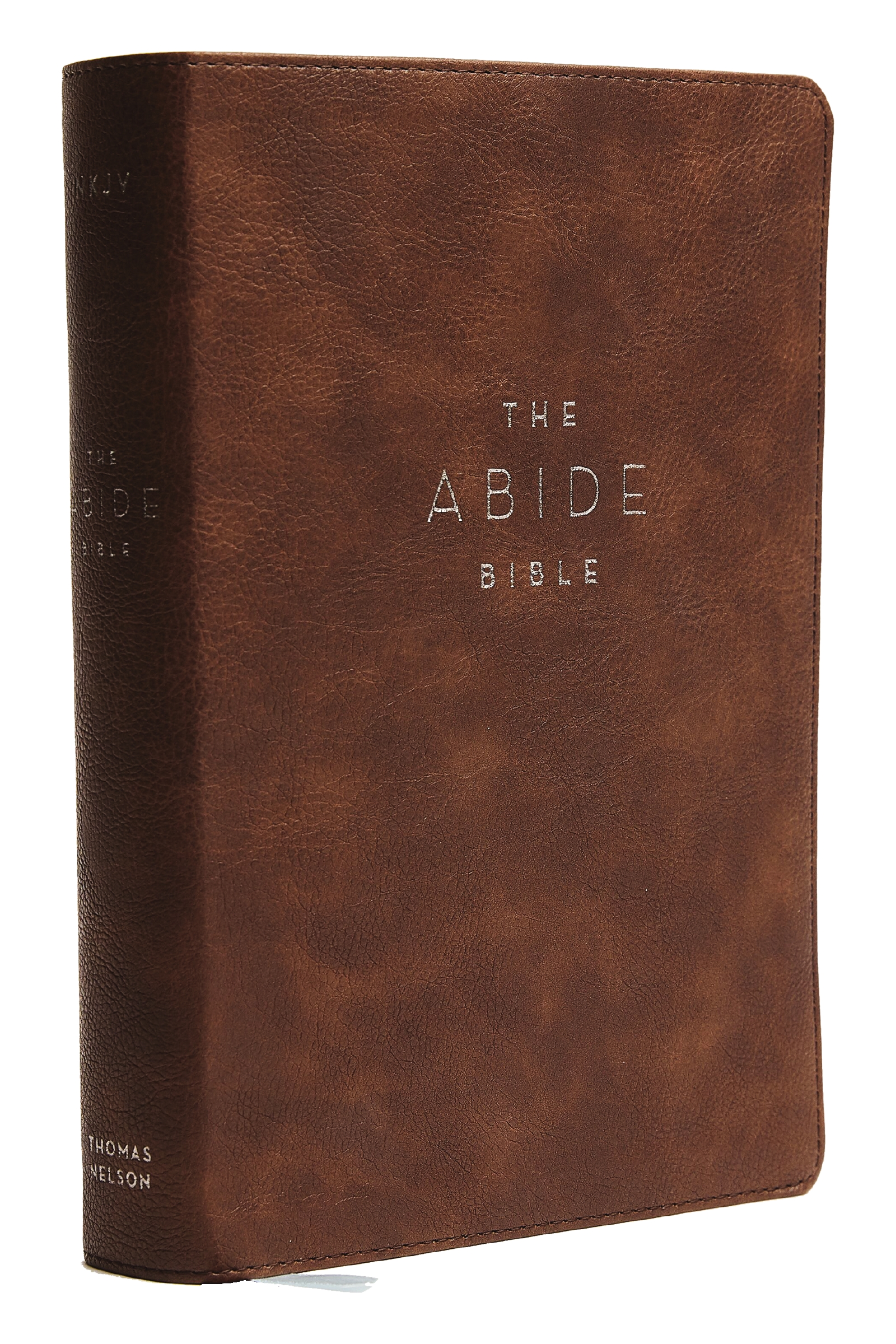 NKJV, Abide Bible, Leathersoft, Brown, Red Letter, Comfort Print by Thomas Nelson