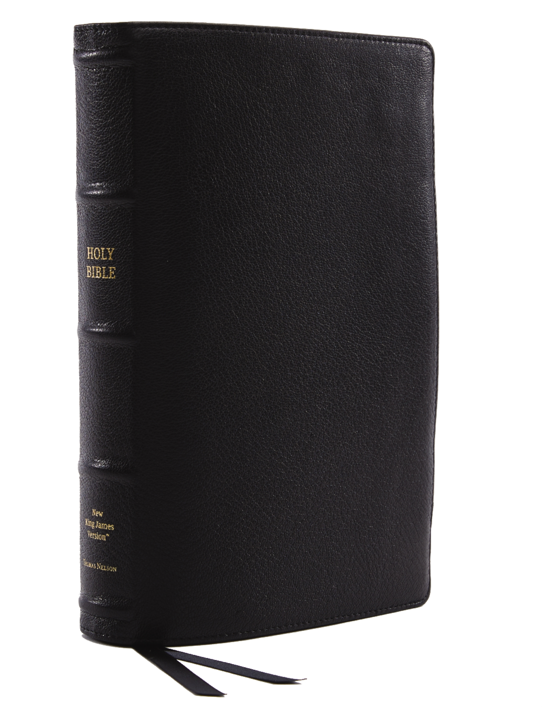 NKJV, Reference Bible, Classic Verse-by-verse, Center-column, Premium Goatskin Leather, Black, Premier Collection, Red Letter, Comfort Print