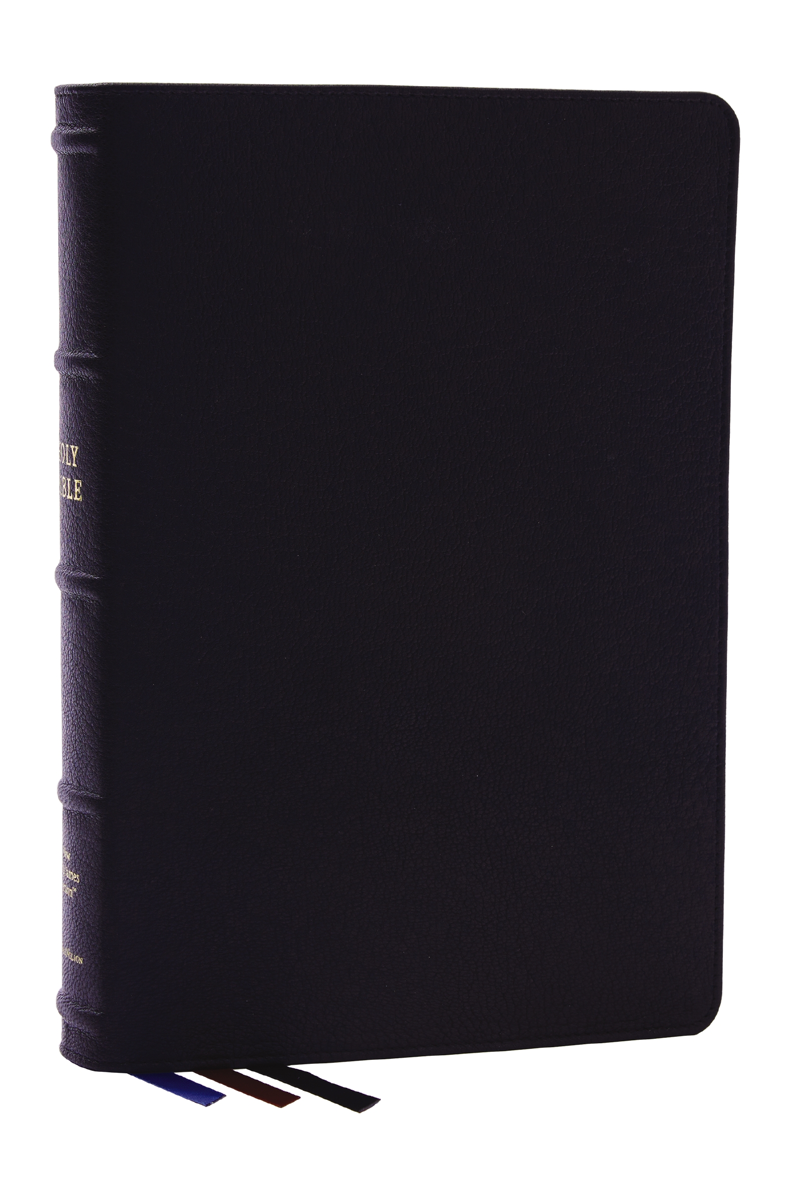 NKJV, Large Print Thinline Reference Bible, Blue Letter, Maclaren Series, Genuine Leather, Black, Thumb Indexed, Comfort Print by Thomas Nelson