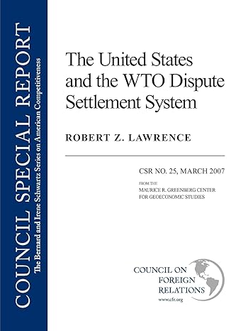 The the United States and the WTO Dispute Settlement System