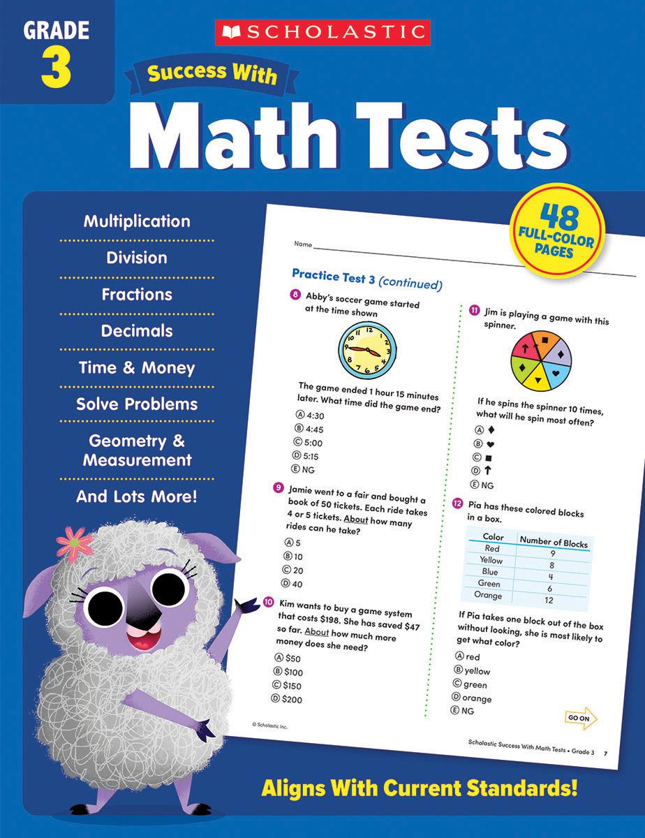 Scholastic Success With Math Tests Grade 3 Workbook by Scholastic Teaching Resources