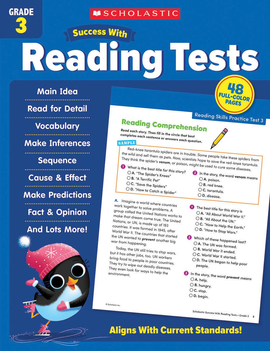 Scholastic Success With Reading Tests Grade 3 Workbook by Scholastic Teaching Resources