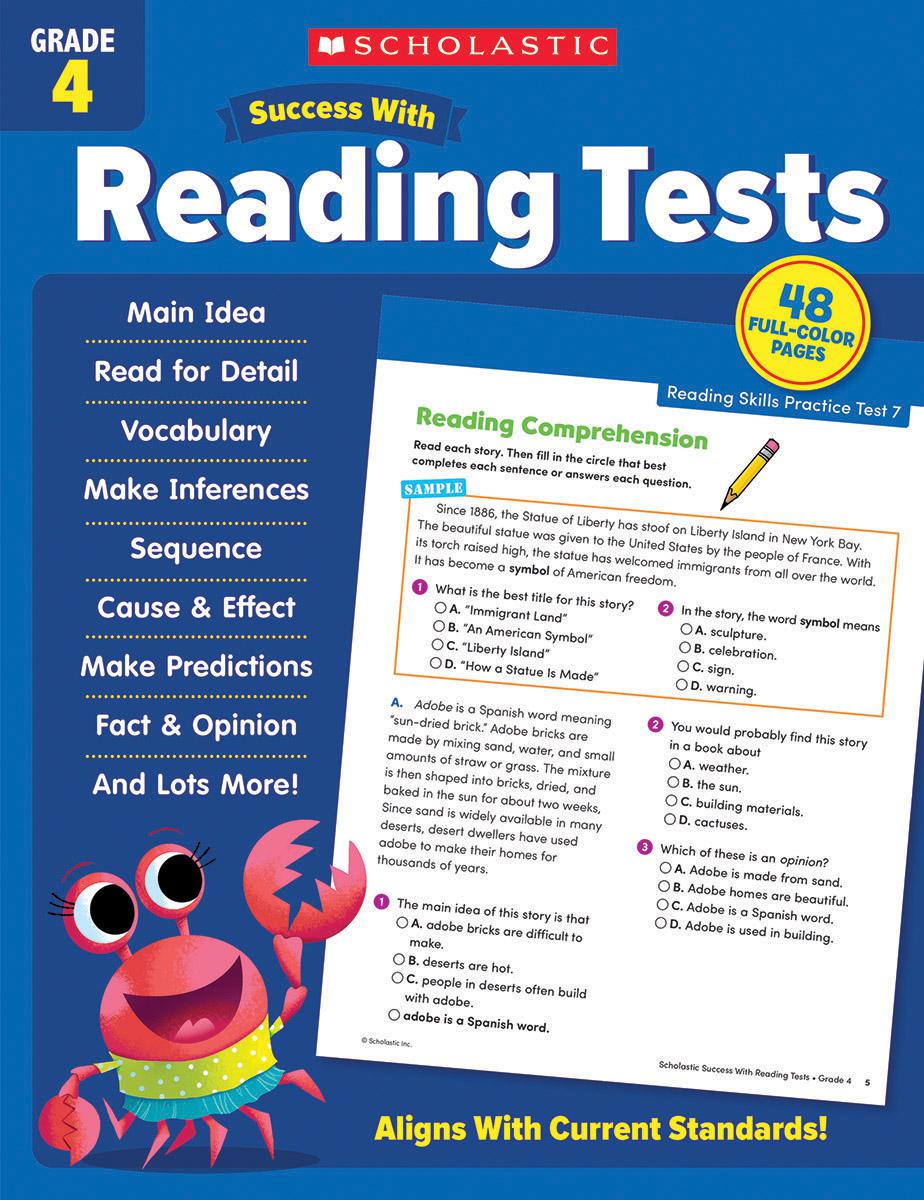 Scholastic Success With Reading Tests Grade 4 Workbook by Scholastic Teaching Resources