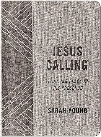 Jesus Calling, Textured Gray Leathersoft, With Full Scriptures by Sarah Young