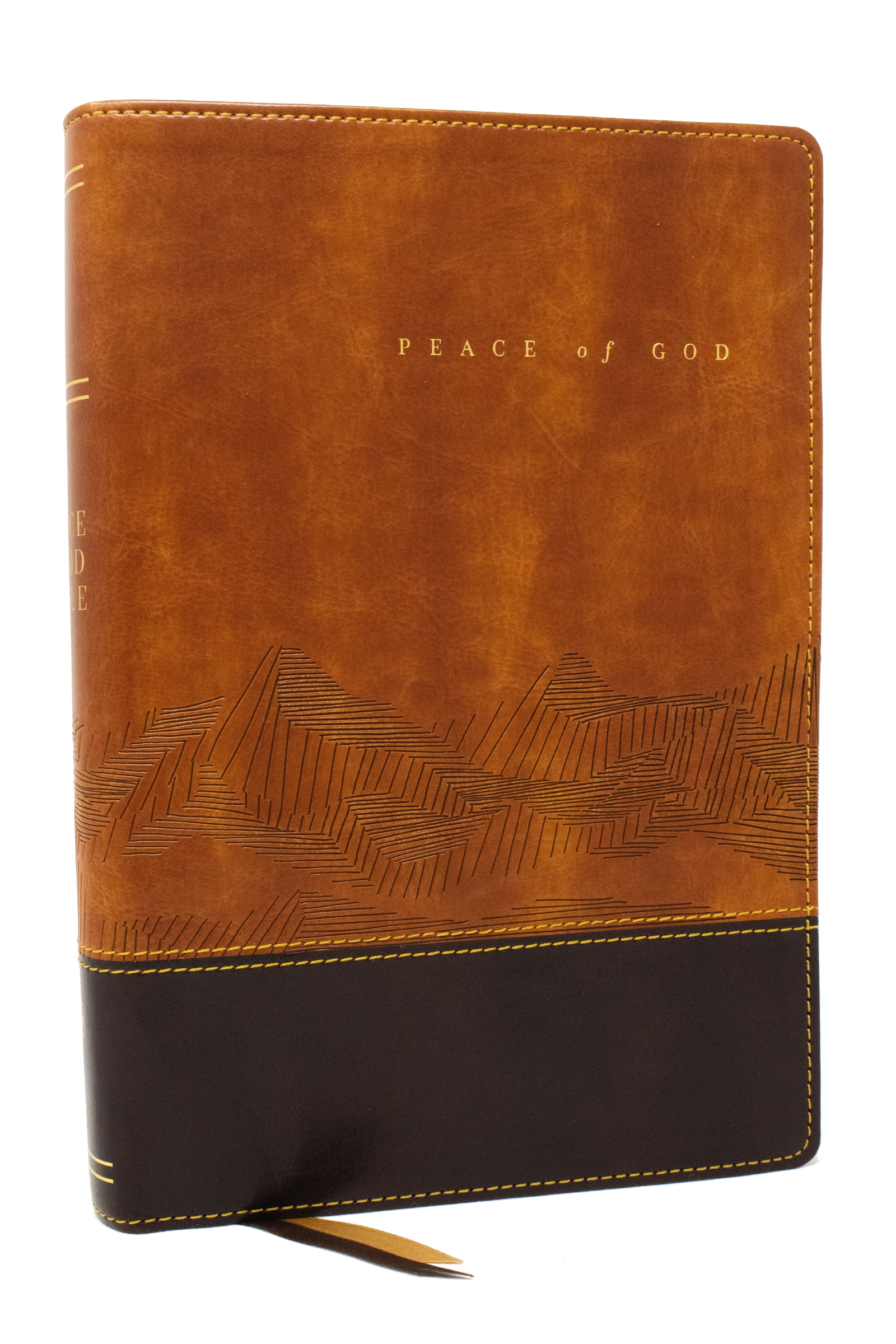 Peace of God Bible: Discover and Experience God's Shalom Throughout the Bible (NKJV, Brown Leathersoft, Red Letter, Comfort Print) by Jeremiah J. Johnston, PhD