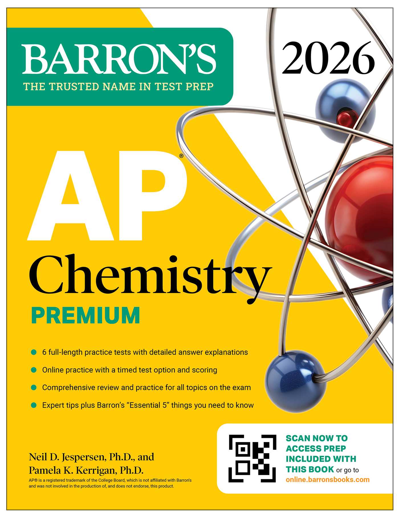 AP Chemistry Premium, 2026: Prep Book With 6 Practice Tests + Comprehensive Review + Online Practice by Neil D. Jespersen Ph.D.