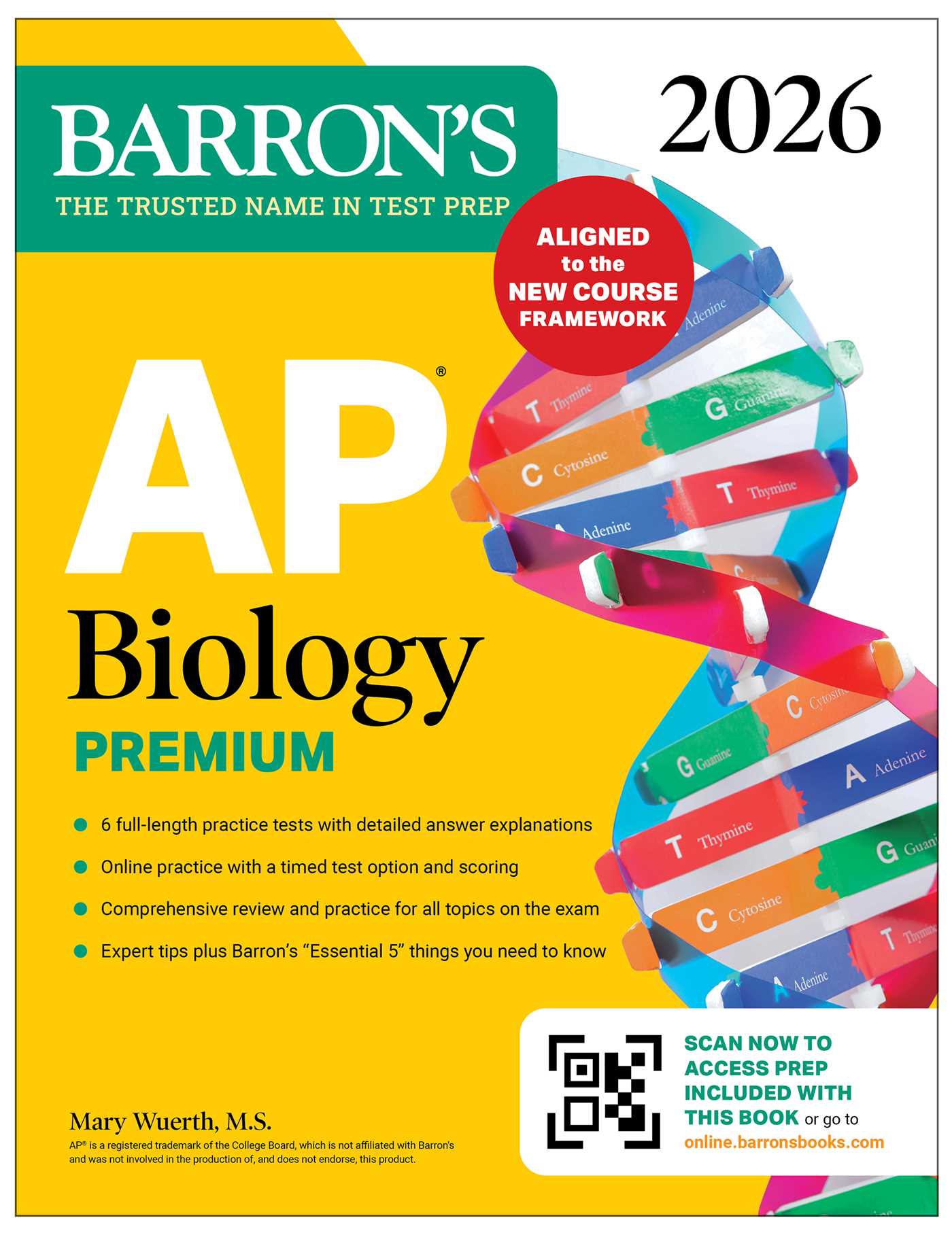 AP Biology Premium, 2026: Prep Book With 6 Practice Tests + Comprehensive Review + Online Practice by Mary Wuerth M.S.