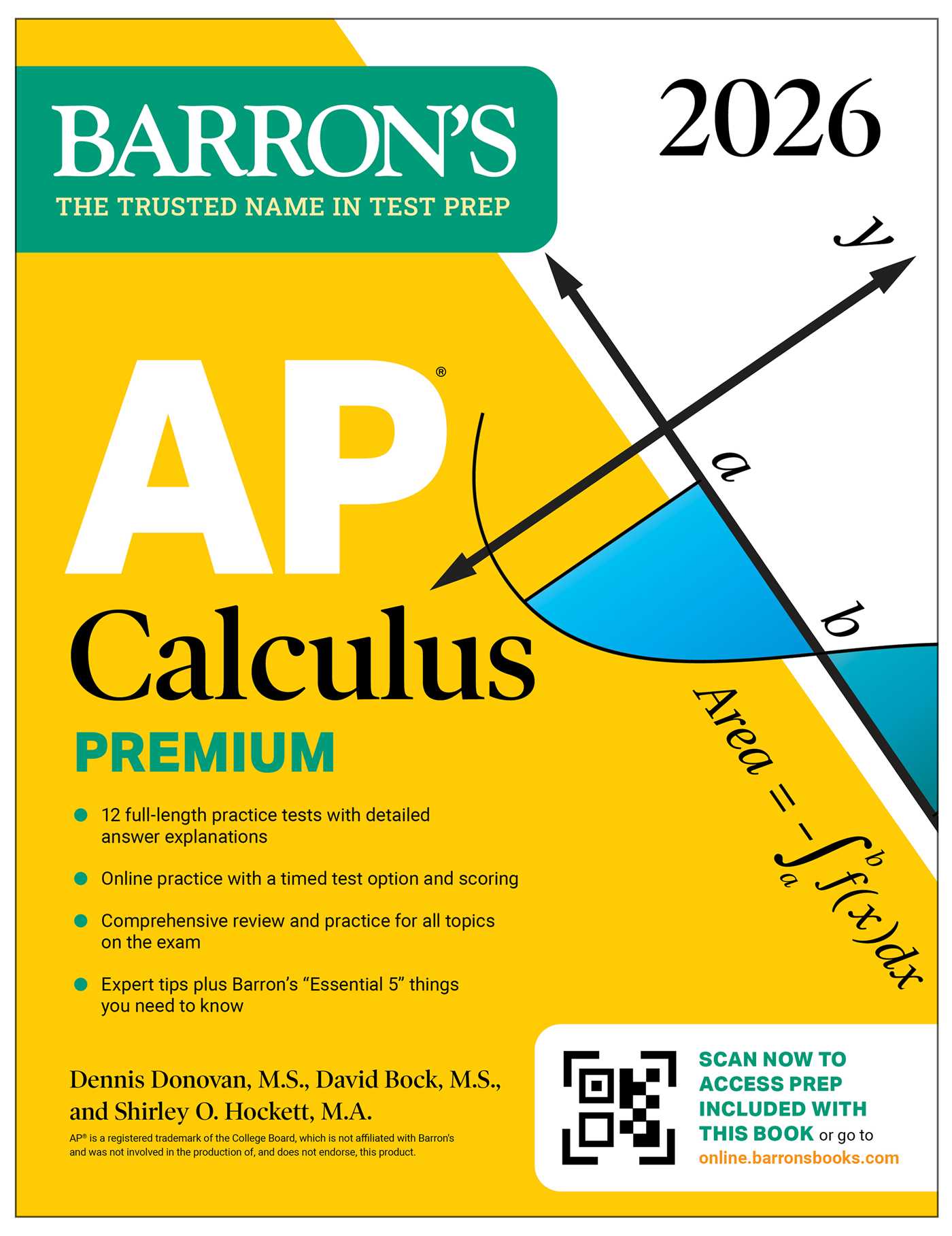 AP Calculus Premium, 2026: Prep Book With 12 Practice Tests + Comprehensive Review + Online Practice