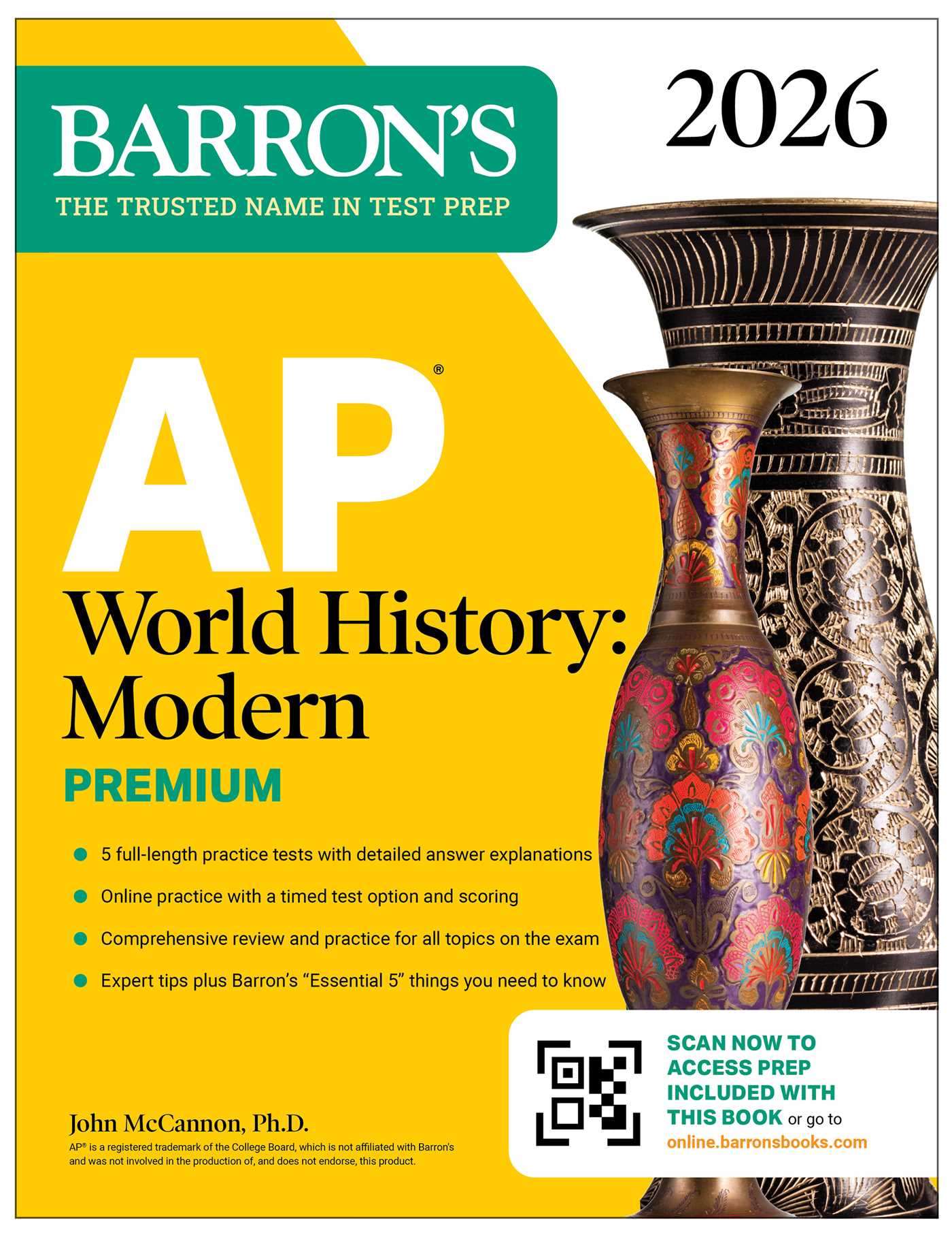 AP World History: Modern Premium, 2026: Prep Book With 5 Practice Tests + Comprehensive Review + Online Practice by John McCannon Ph.D.
