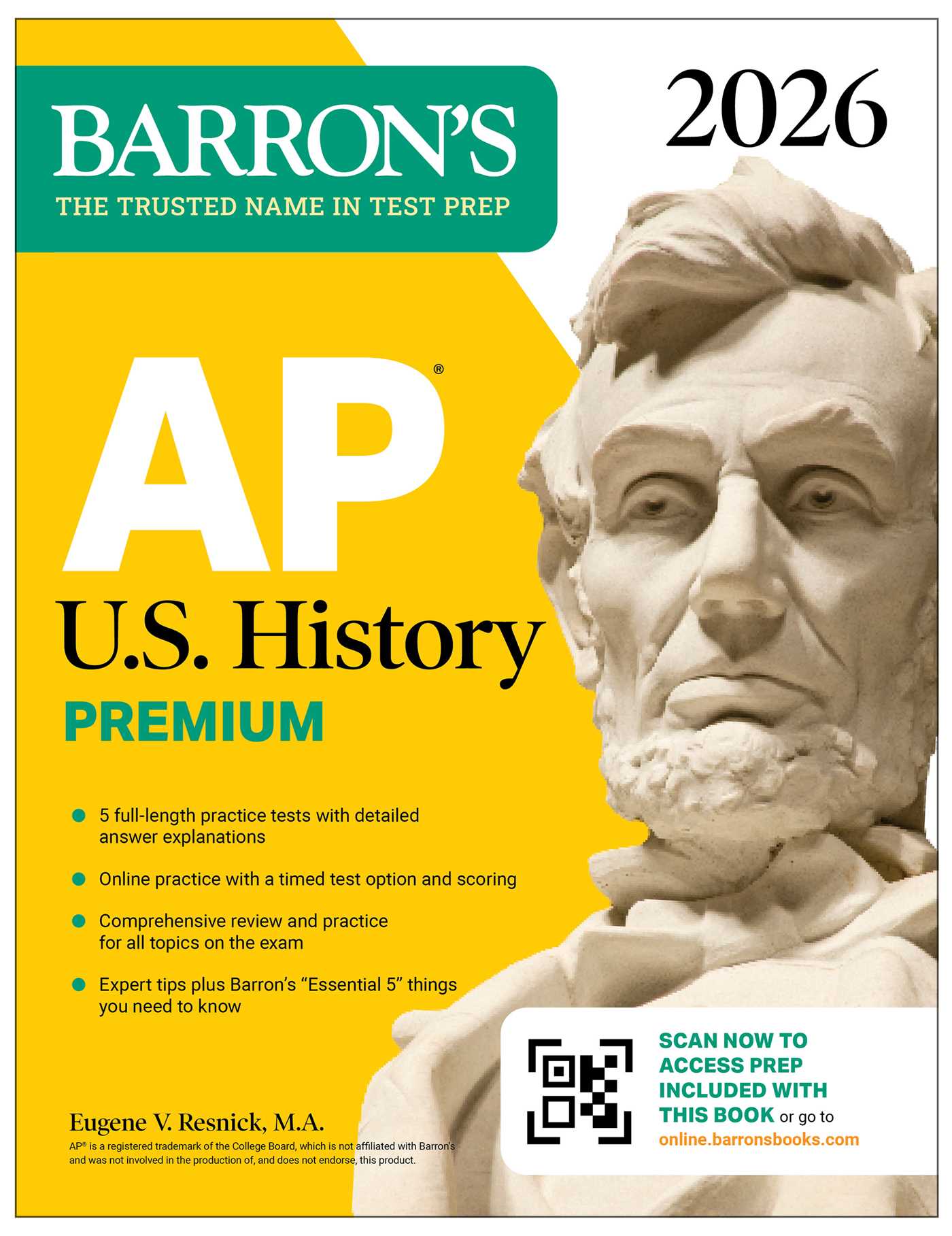AP U.s. History Premium, 2026: Prep Book With 5 Practice Tests + Comprehensive Review + Online Practice by Eugene V. Resnick M.A.