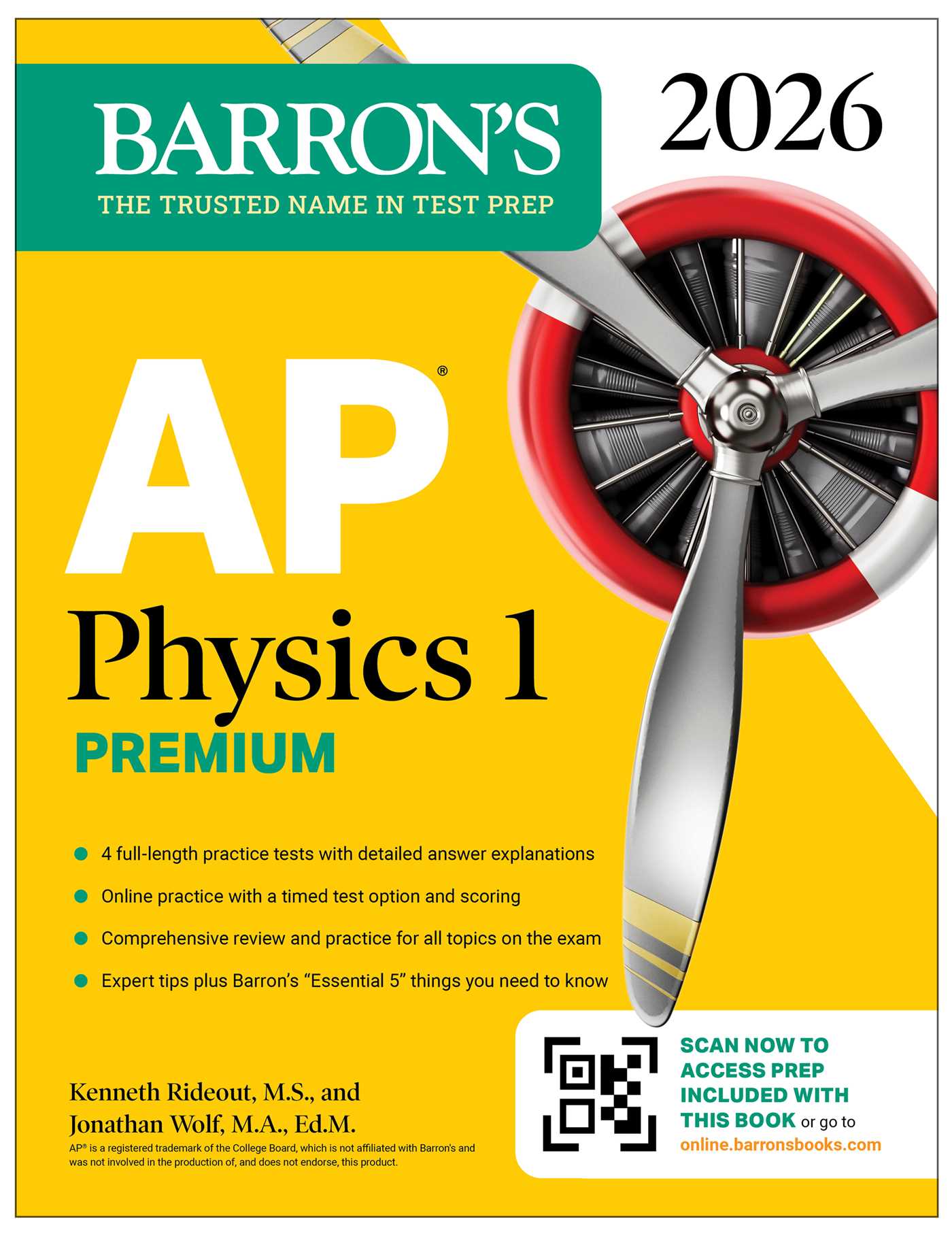 AP Physics 1 Premium, 2026: Prep Book With 4 Practice Tests + Comprehensive Review + Online Practice
