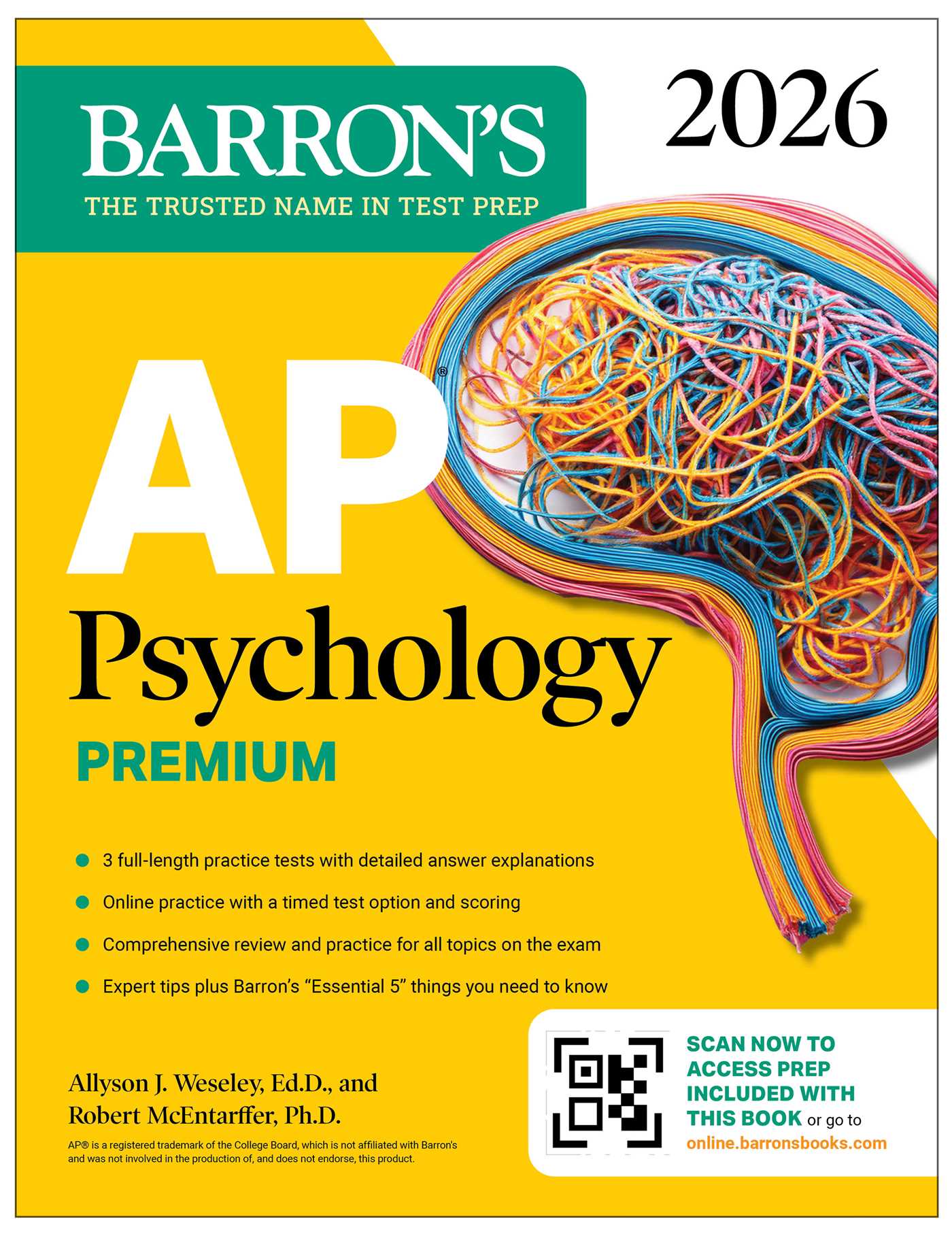AP Psychology Premium, 2026: Prep Book With 3 Practice Tests + Comprehensive Review + Online Practice by Allyson J. Weseley Ed.D.