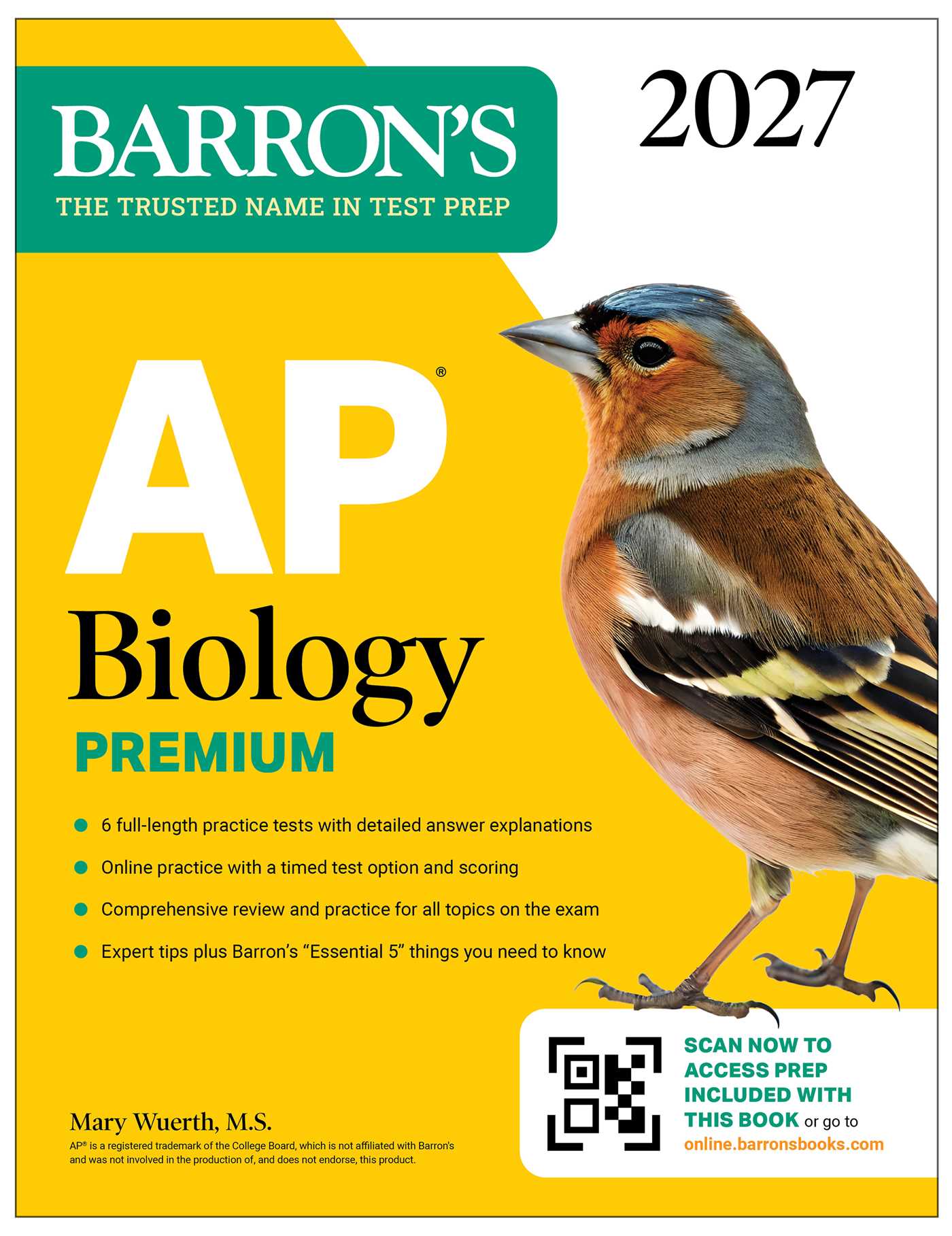 AP Biology Premium, 2027: Prep Book With 6 Practice Tests + Comprehensive Review + Online Practice (barron's AP Prep) by Mary Wuerth